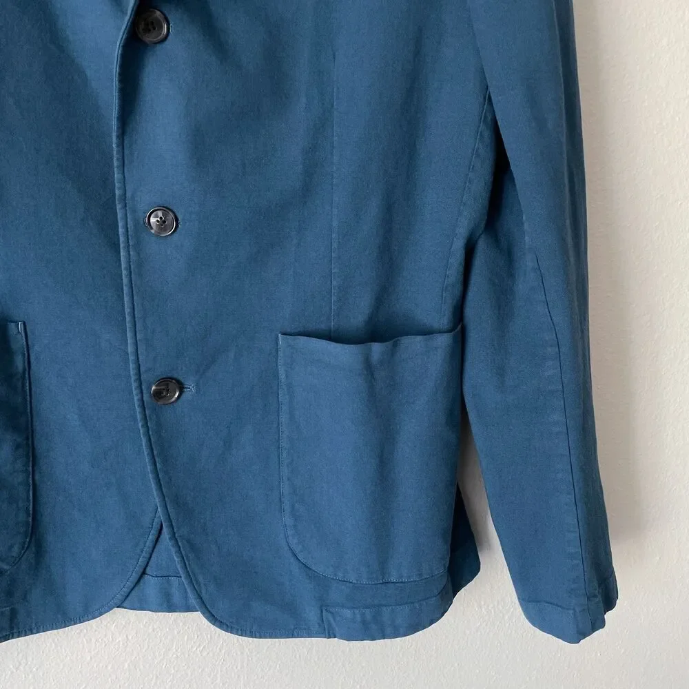Bonobos Stretch Cotton Chore Blazer Athletic Fit 40R Blue Garment Dye Unlined